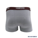 Hanford Men Cotton w/ Spandex Boxer Briefs Kol - Triangle Print/Mirage Gray (Single Pack)