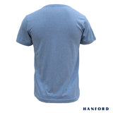 Hanford Men/Teens V-Neck Cotton Modern Fit Short Sleeves Shirt - Heather Blue (1PC/SinglePack)