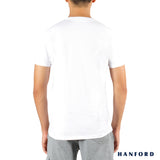 Hanford iCE Men 100% Cotton V-Neck Slim Fit Short Sleeves Shirt - White (Single Pack)