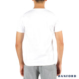 Hanford iCE Men 100% Cotton R-Neck Slim Fit Short Sleeves Shirt - White (Single Pack)
