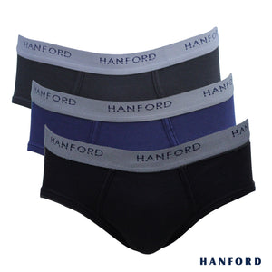 Hanford Men Premium Ribbed Cotton Hipster Briefs Bolton - Assorted Colors (3in1 Pack)