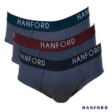 Hanford Men Premium Ribbed Cotton Hipster Briefs Tyrion - Assorted Colors (3in1 Pack)