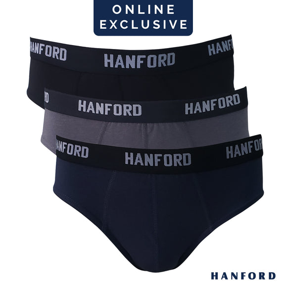 Hanford Men Regular Cotton Briefs V213 - Assorted Colors  (3in1 Pack)