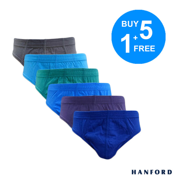 Hanford Kids/Teens Regular Cotton Inside Garter Briefs - Assorted Colors (Buy5+1Free)