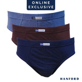 Hanford Men Regular Cotton Briefs Inside Garter Jess/Joff - Assorted (3in1 Pack)