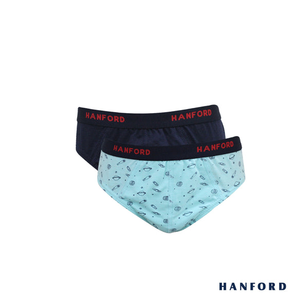 Hanford Kids/Teens Regular Cotton Briefs - Planet Print (2in1 Pack)