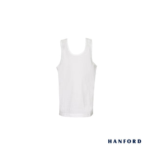 Hanford Kids Regular Cotton Single Jersey Tank - White (Single Pack)